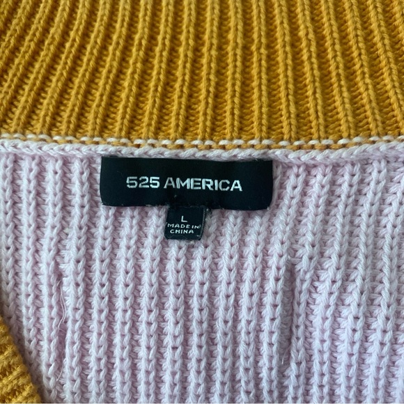 525 America Sweater Womens Large Pullover Cable Pink Orange Preppy Casual - Picture 5 of 9